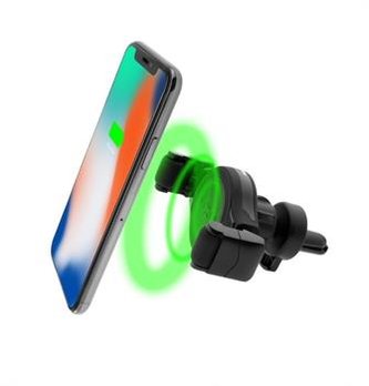 Držák FIXED Roll Vent univerzální s bezdrátovým nabíjením do mřížky ventilace, černý