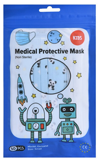Pharma Activ Rouška ústenka MEDICAL 3-vrstvá jednorázová 10 ks Chlapecká - modrá