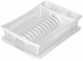 Odkapávač na nádobí LUX II+podnos 27x43 bílá