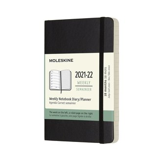 Moleskine Plánovací zápisník 2021-2022 měkký černý S