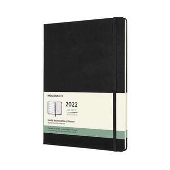 Moleskine Plánovací zápisník 2022 tvrdý černý XL