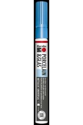 Marabu Popisovač na sklo/porcelán 1-2 mm - metalický modrý
