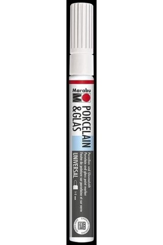 Marabu Popisovač na sklo/porcelán 1-2 mm - bílý