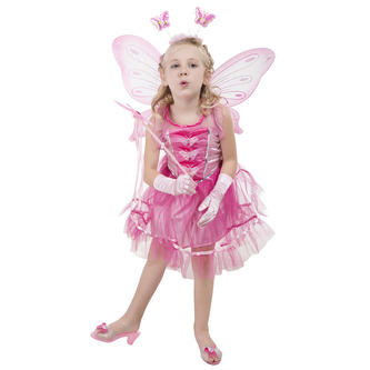 Kostým víla pink - šaty (neobsahuje křídla)