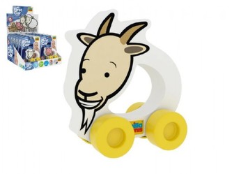Moje první autíčko Koza pěna 8.5x8cm na kartě  0+(lze mixovat s ostatními zvířátky)