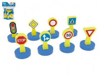 Moje první dopravní značky 10cm pěna 8ks v sáčku 0+