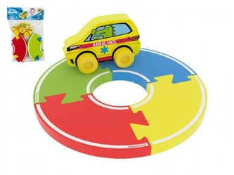 Moje první silnice + auto 10cm pěna 5ks v sáčku 0+