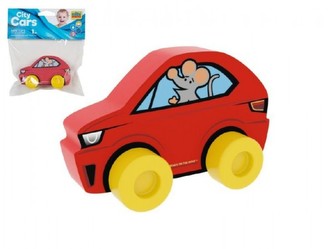 Moje první auto Sporťák myš červené pěna 10x7cm v sáčku 0+