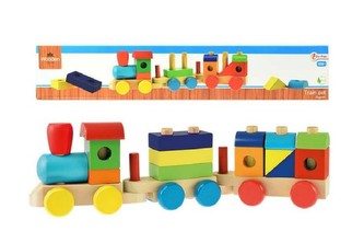 Vlak + 2 vagóny dřevo 45cm v krabici 18m+