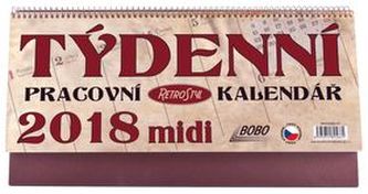 Týdenní pracovní retro kalendář midi 2018