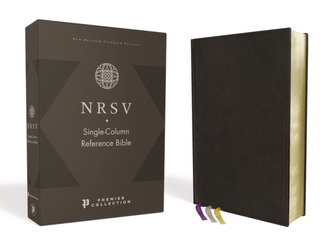 NRSV, Single-Column Reference Bible, Premium Goatskin Leather, Black, Premier Collection, Art Gilded Edges, Comfort Prin