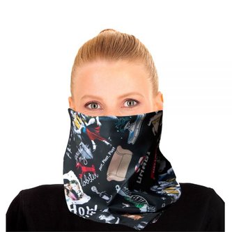 Multifunkční šátek Friends|Přátelé: (54 x 54 cm) černý polyester