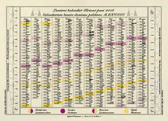 Jednolistý Lunární kalendář Krásné paní 2018