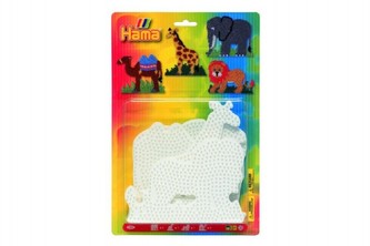 Podložka na zažehlovací korálky - slon,žirafa,lev,velbloud 4ks na kartě 19x20cm