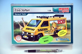 Stavebnice Monti 37 ZOO/Safari-Renault Trafic 1:35 v krabici 22x15x6cm