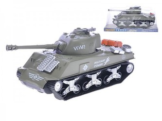 Tank plast 26cm hnědý na setrvačník v krabičce