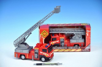 Auto hasiči kov/plast 22cm v krabici