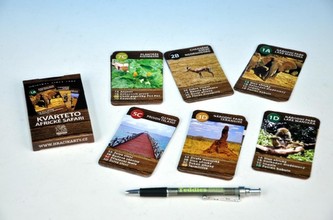 Kvarteto Afrika Safari společenská hra - karty 32 kartiček v krabičce 6x11cm