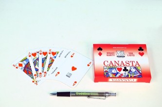 Canasta společenská hra karty v papírové krabičce 12x9cm