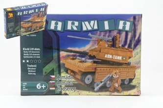 Stavebnice Dromader Vojáci Tank 22504 229ks v krabici 32x21,5x5cm