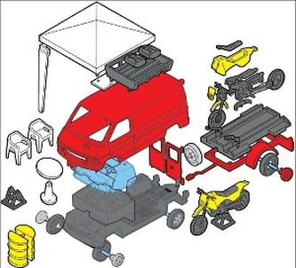 Stavebnice Monti 49 Enduro Renault Trafic 1:35 v krabici 22x15x6cm