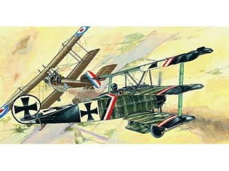 Model Fokker Dr.1 13x16,1cm v krabici 31x13,5x3,5cm Model Fokker Dr.1 13x16,1cm v krabici 31x13,5x3,5cm