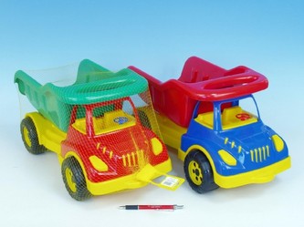 Auto sklápěč plast 50cm 3 barvy v síťce