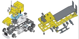 Stavebnice Monti 46 Transport Trailer Western Star 1:48 v krabici 32x20,5x7,5cm