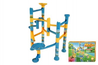 Kuličková dráha Včelka Mája plast 37ks + 7 kuliček v krabici 40x30x8cm