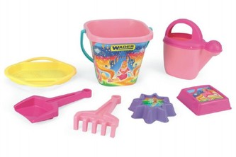 Sada na písek pro dívky 7ks plast 29x29x14cm Wader