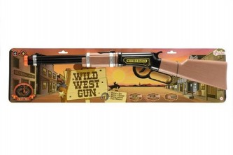 Pistole/Puška western 62cm plast na baterie 2xAA se zvukem se světlem na kartě