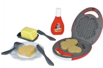 Vaflovač s doplňky plast 12ks na baterie se zvukem se světlem v krabici 33x23x6cm