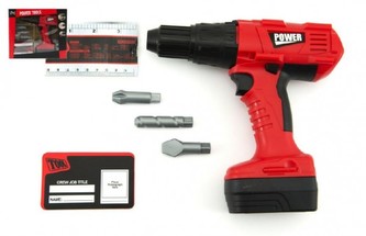 Aku Vrtačka nářadí plast 20cm na baterie se zvukem v krabici