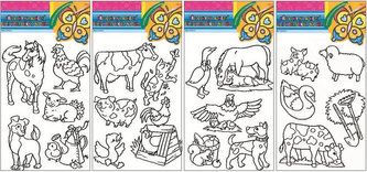 Předlohy na malování na sklo s vyvýšenou konturou - farma 30 x 21 cm (1 kus)