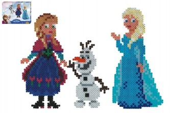 Zažehlovací korálky 4000ks + 2 podložky Ledové království/Frozen plast v krabici 32x24x4cm