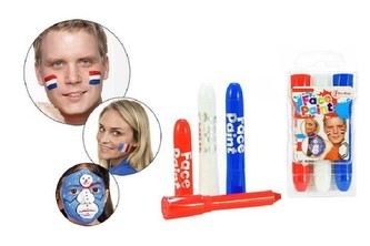 Barvy obličejové 3ks v plastovém pouzdru 6x11cm