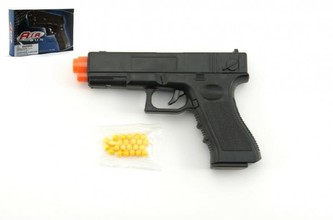 Pistole na kuličky 17cm plast + kuličky v krabici