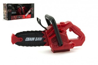 Motorová pila řetězová nářadí plast 30cm na baterie se zvukem v krabici
