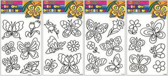 Předlohy na malování na sklo s vyvýšenou konturou - motýli 30 x 21 cm (1 kus)