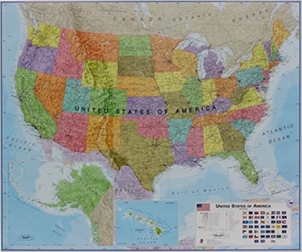 USA political laminated