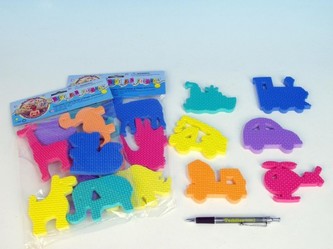 Vodolepky pěnová sada do vany asst 6ks v sáčku 18x26cm