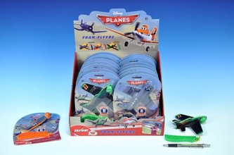 Letadlo Planes vystřelovací pěnové 15cm asst 3 druhy na kartě 18ks v boxu