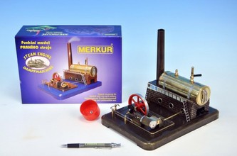 MERKUR funkční model parního stroje Medium krabici 28x11x20cm