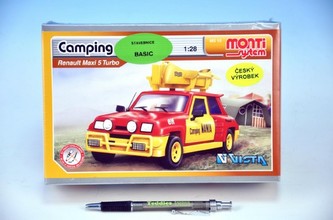 Stavebnice Monti 15 Camping - Renault 5 1:28 v krabici 22x15x6cm