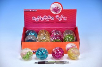 Hopík 5.5cm se světlem a flitry na baterie, 4 barvy - 1 kus