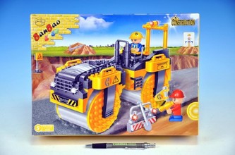 Stavebnice BanBao Silniční válec 262ks + 2 figurky v krabičce 33x24x6,5cm