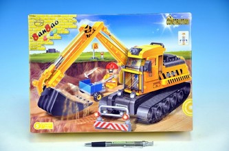 Stavebnice BanBao Bagr 262ks + 2 figurky v krabici 33x24x7cm