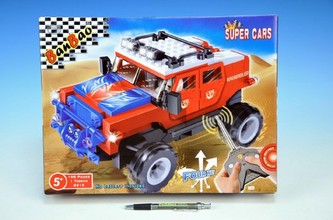 Stavebnice BanBao Auto RC 198ks + 1 figurka 27MHz na baterie v krabici 37,5x28,5x6cm