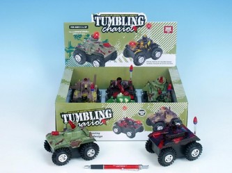 Tank na baterie 11cm převracecí se světlem 6druhů 6ks v DBX