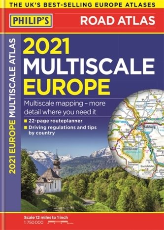 2021 Philip's Multiscale Road Atlas Europe